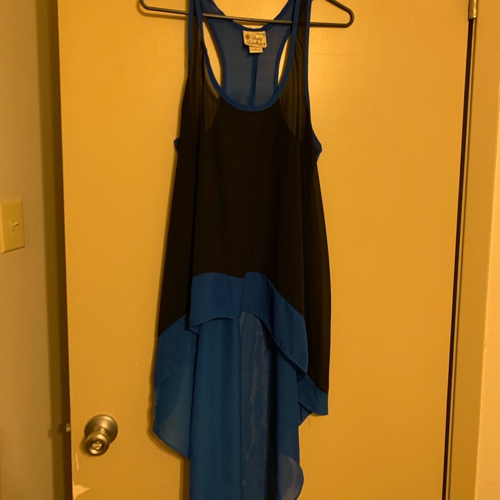 Blue and black top